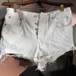 501 Levi High Waisted Jean Shorts